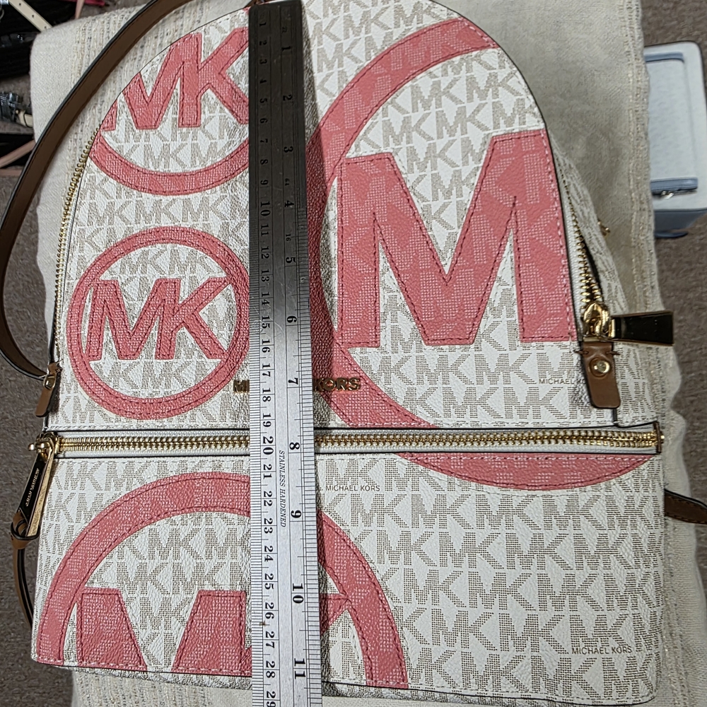 Michael Kors Pink and Cream Backpack